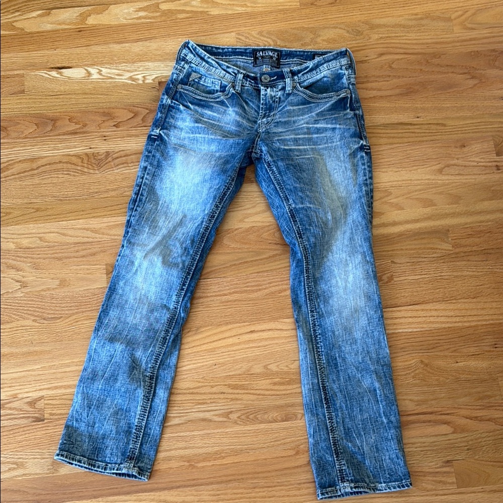 Salvage Distressed Blue Denim Jeans